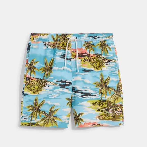 NWT Coach CK396 Hawaiian Print Swim Trunks Size S - Picture 1 of 6